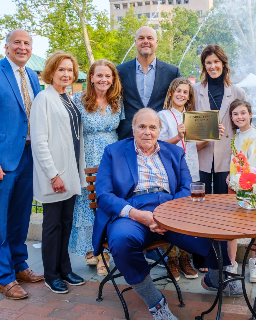 Governor Ed Rendell and family at the dedication ceremony for the Rendell Family Fountain at Franklin Square