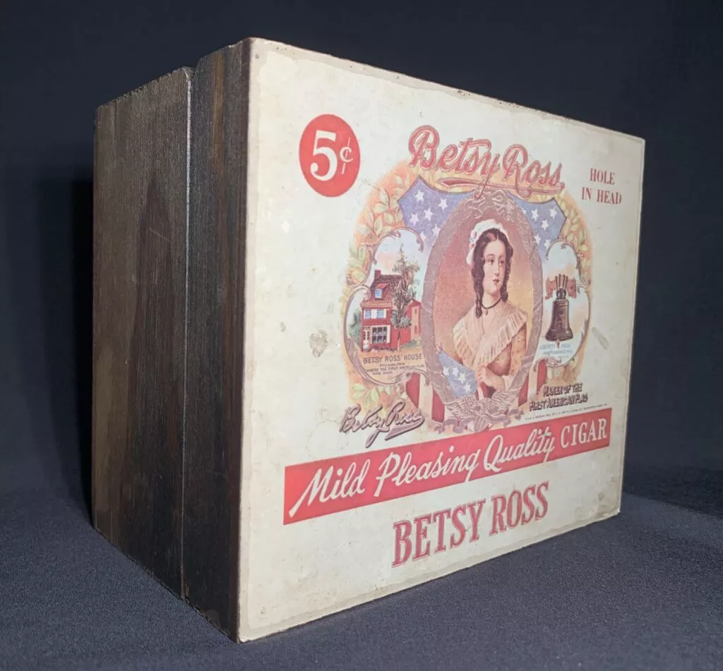 Valentine Cigar Box Featuring Betsy Ross