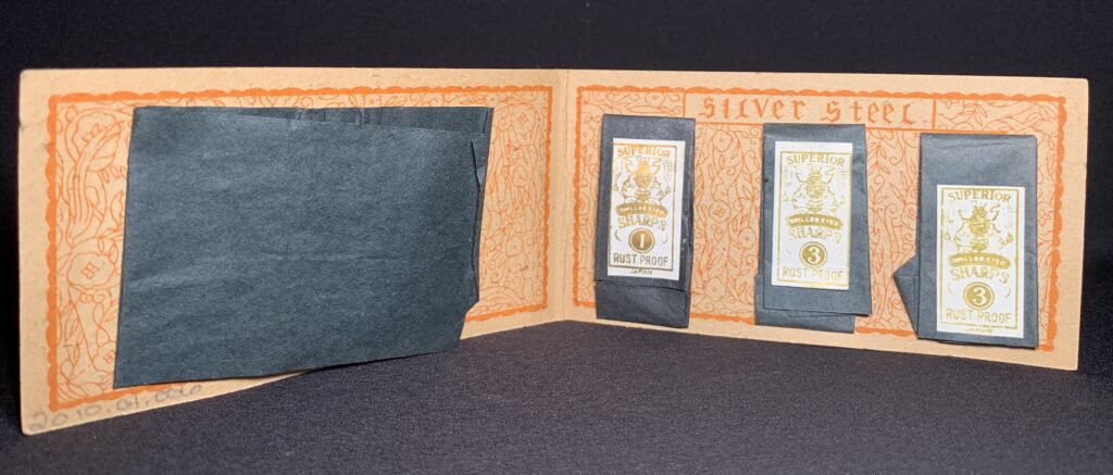 Inside of the Betsy Ross Needle Book Circa. 1950