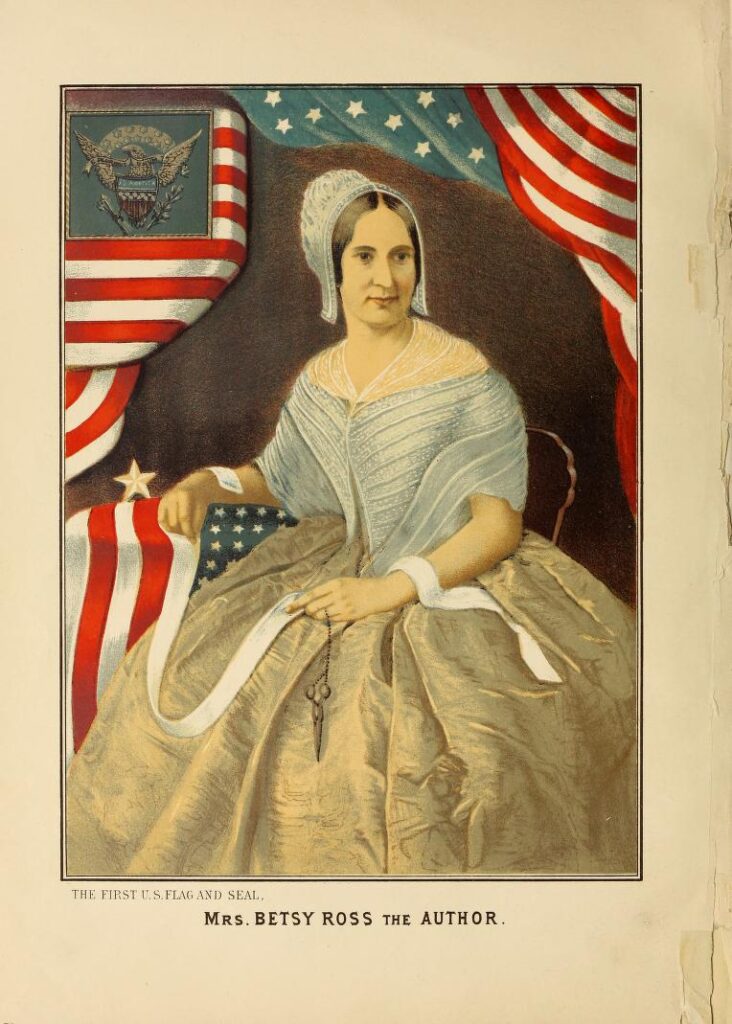 贝特西·罗斯 (Betsy Ross) 的肖像取自 Franklin J. Reigarts 1878 年书中的一幅画 