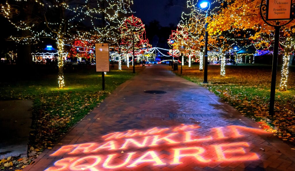 Photo of the Electrical Spectacle Light Show presented by PECO at Winter in Franklin Square.